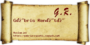 Gábris Renátó névjegykártya